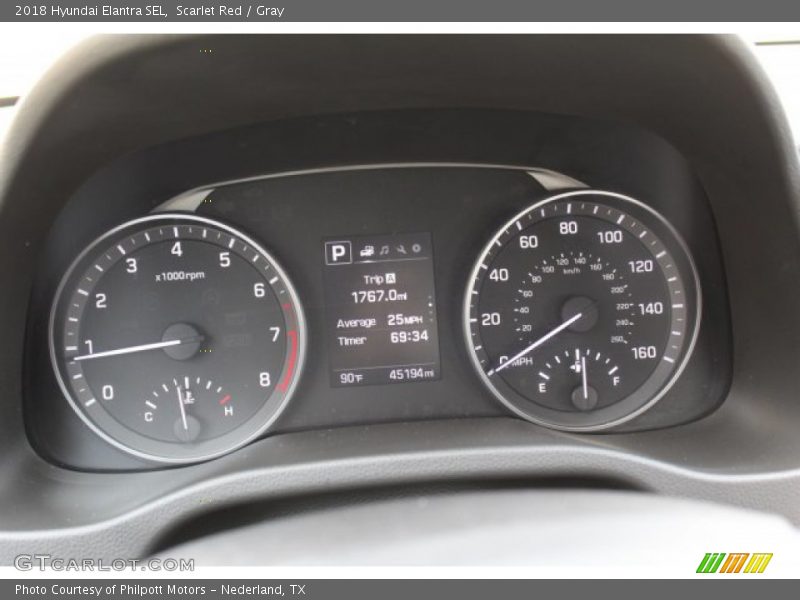 Scarlet Red / Gray 2018 Hyundai Elantra SEL