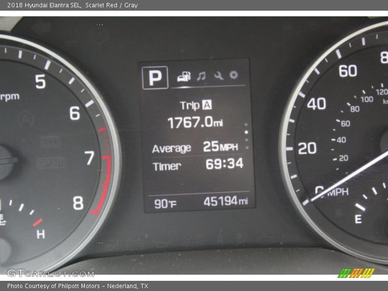Scarlet Red / Gray 2018 Hyundai Elantra SEL