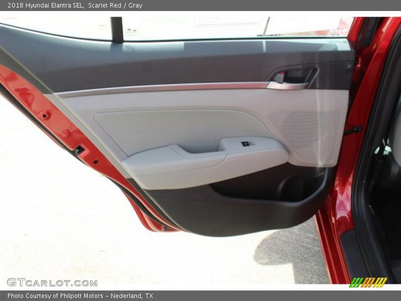 Scarlet Red / Gray 2018 Hyundai Elantra SEL