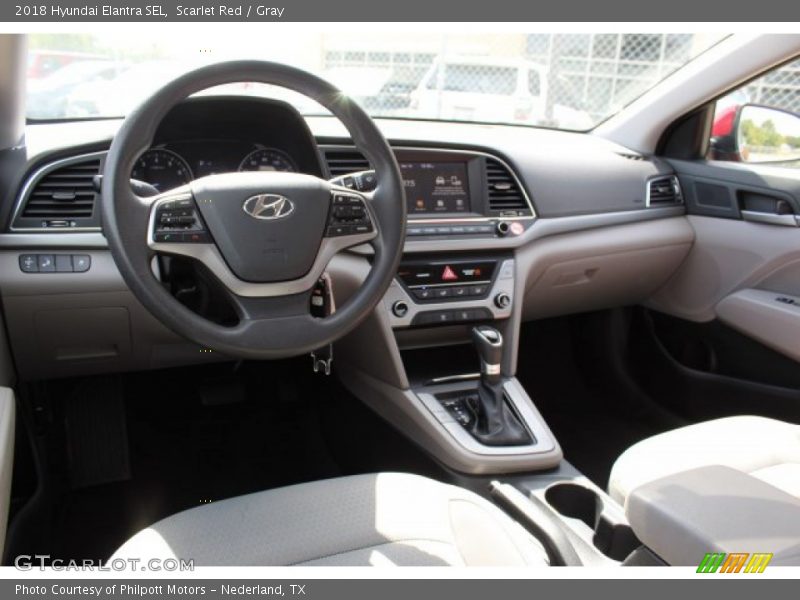 Scarlet Red / Gray 2018 Hyundai Elantra SEL