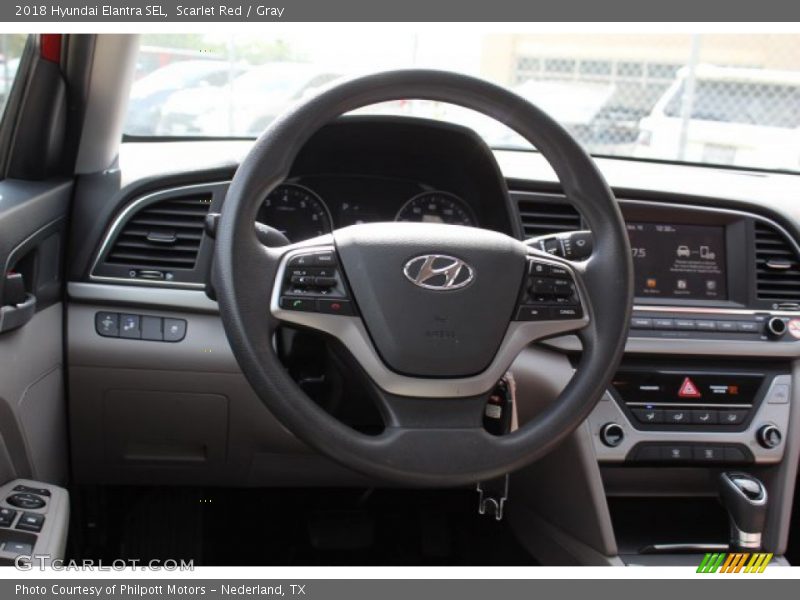 Scarlet Red / Gray 2018 Hyundai Elantra SEL