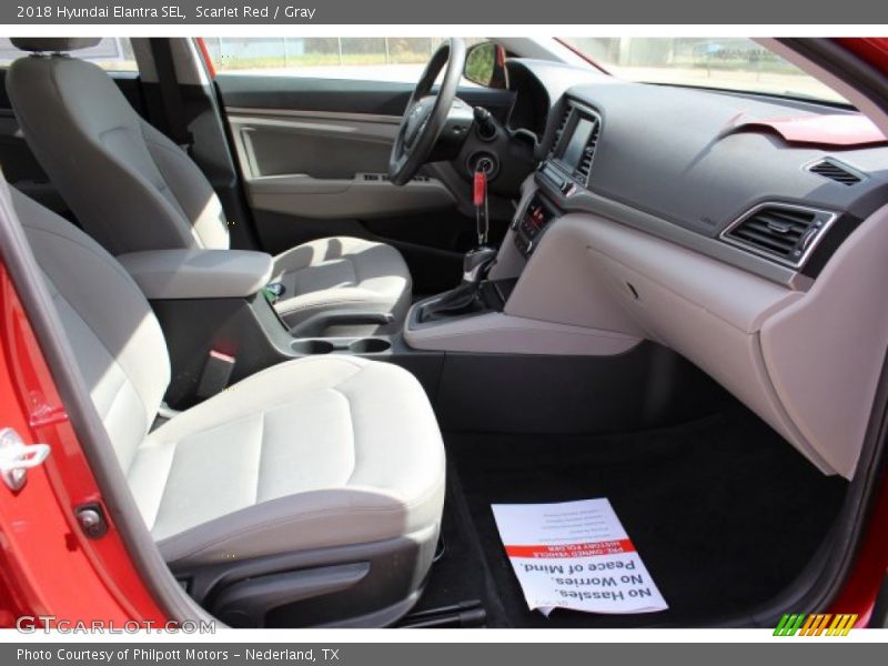 Scarlet Red / Gray 2018 Hyundai Elantra SEL