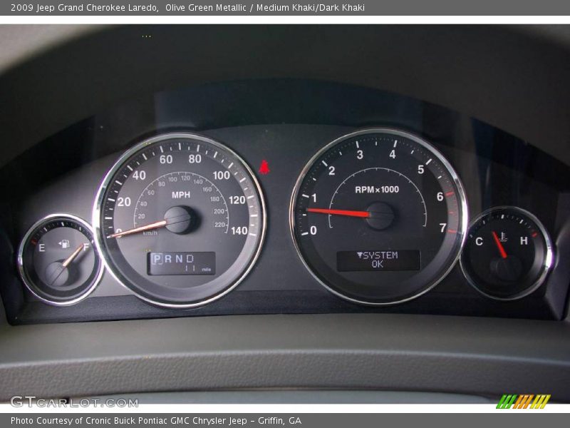 Olive Green Metallic / Medium Khaki/Dark Khaki 2009 Jeep Grand Cherokee Laredo