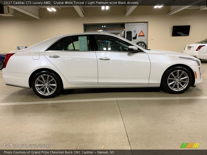 Crystal White Tricoat / Light Platinum w/Jet Black Accents 2017 Cadillac CTS Luxury AWD