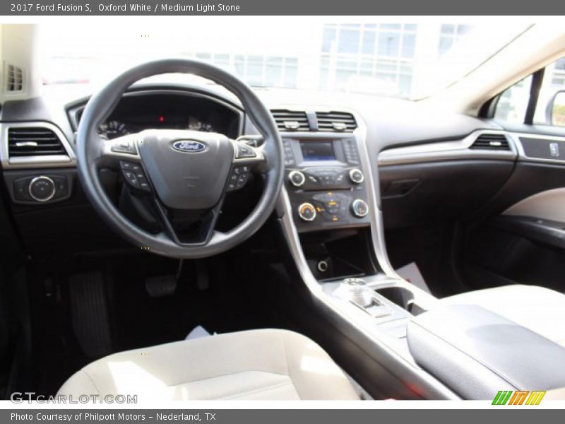 Oxford White / Medium Light Stone 2017 Ford Fusion S