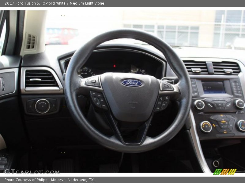 Oxford White / Medium Light Stone 2017 Ford Fusion S
