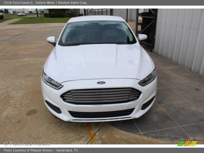 Oxford White / Medium Earth Gray 2016 Ford Fusion S