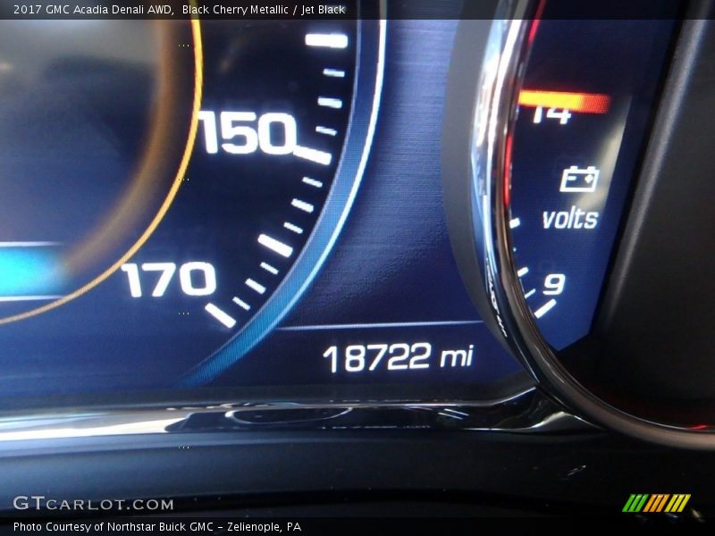 Black Cherry Metallic / Jet Black 2017 GMC Acadia Denali AWD