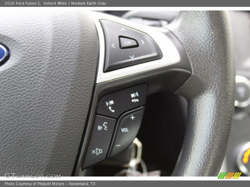 Oxford White / Medium Earth Gray 2016 Ford Fusion S