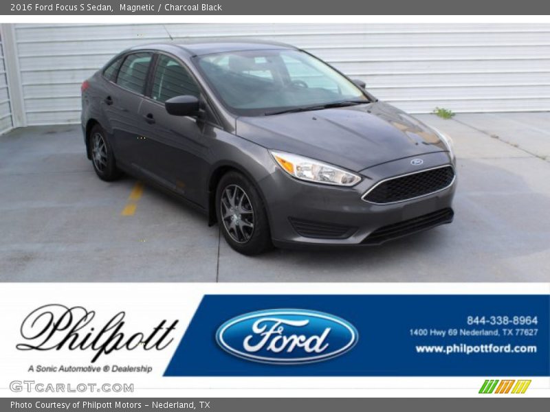 Magnetic / Charcoal Black 2016 Ford Focus S Sedan