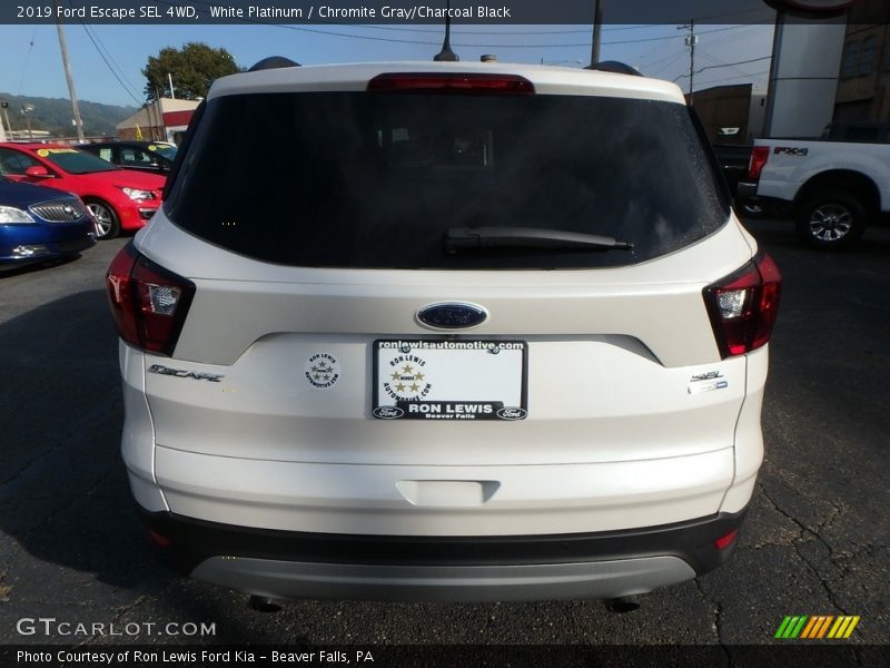 White Platinum / Chromite Gray/Charcoal Black 2019 Ford Escape SEL 4WD