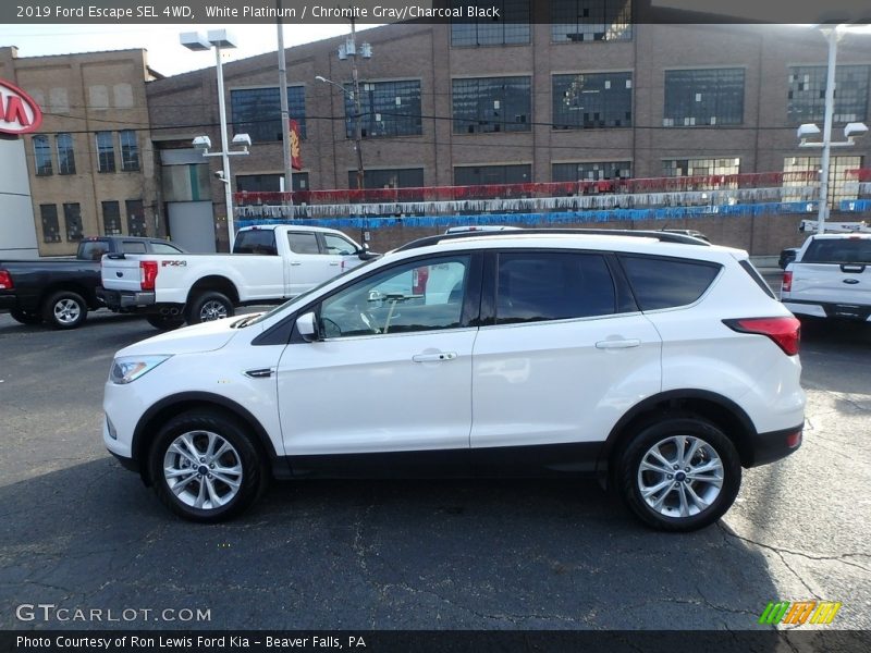 White Platinum / Chromite Gray/Charcoal Black 2019 Ford Escape SEL 4WD