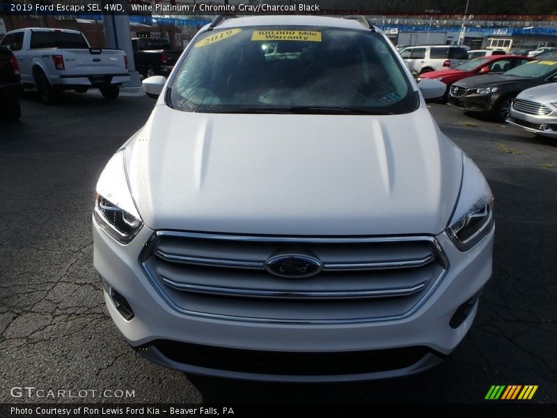 White Platinum / Chromite Gray/Charcoal Black 2019 Ford Escape SEL 4WD