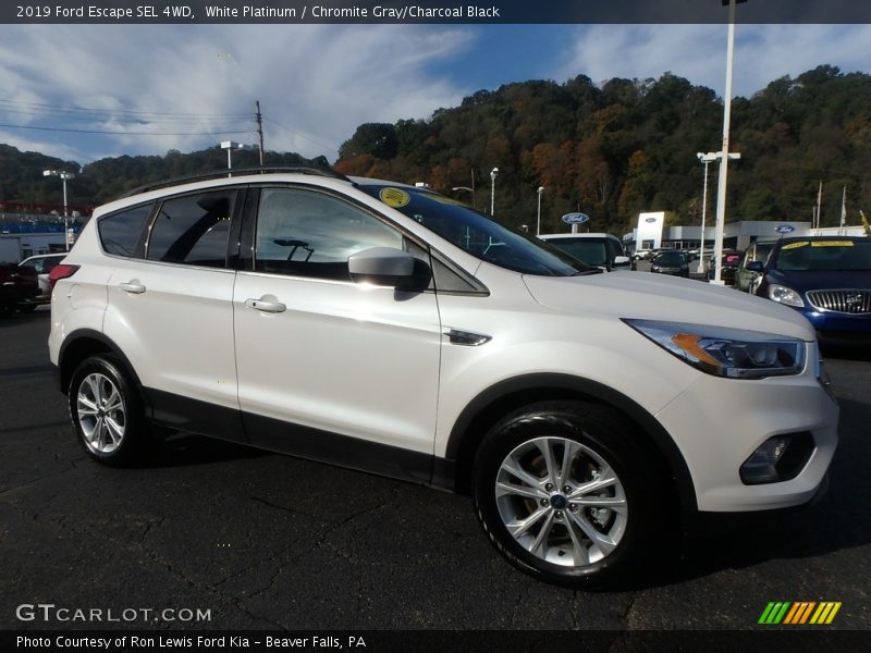 White Platinum / Chromite Gray/Charcoal Black 2019 Ford Escape SEL 4WD