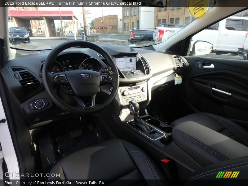 White Platinum / Chromite Gray/Charcoal Black 2019 Ford Escape SEL 4WD