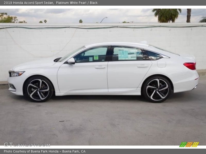 Platinum White Pearl / Black 2019 Honda Accord Sport Sedan