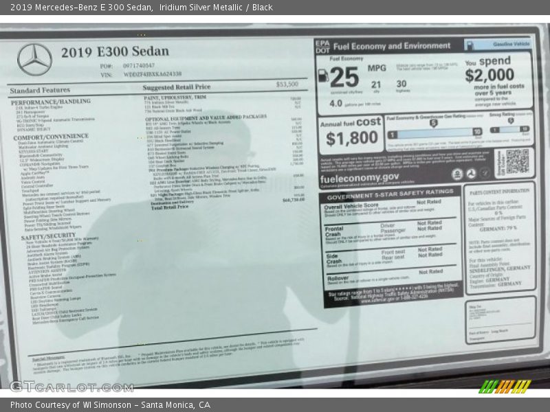 Iridium Silver Metallic / Black 2019 Mercedes-Benz E 300 Sedan