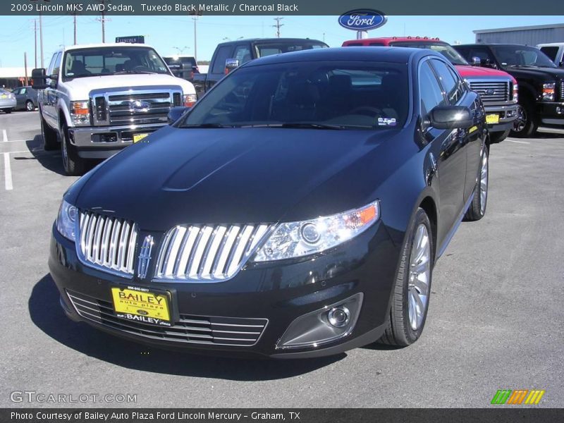 Tuxedo Black Metallic / Charcoal Black 2009 Lincoln MKS AWD Sedan