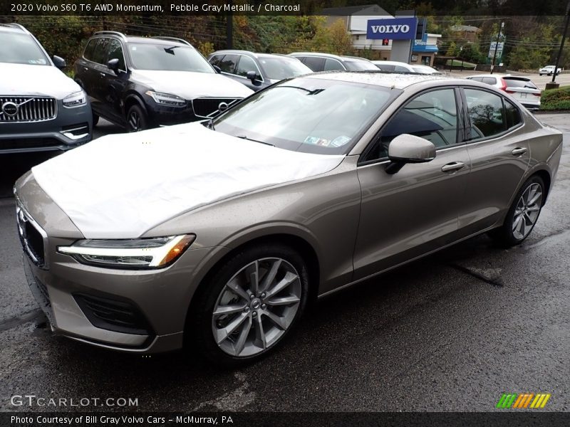 Pebble Gray Metallic / Charcoal 2020 Volvo S60 T6 AWD Momentum