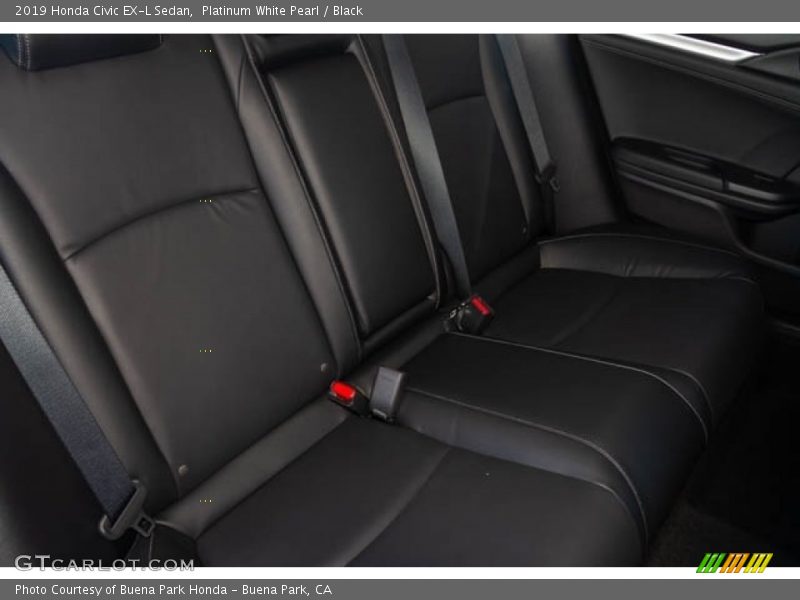 Platinum White Pearl / Black 2019 Honda Civic EX-L Sedan
