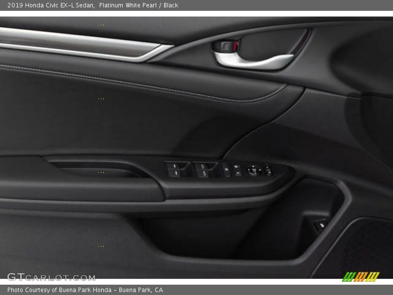 Platinum White Pearl / Black 2019 Honda Civic EX-L Sedan