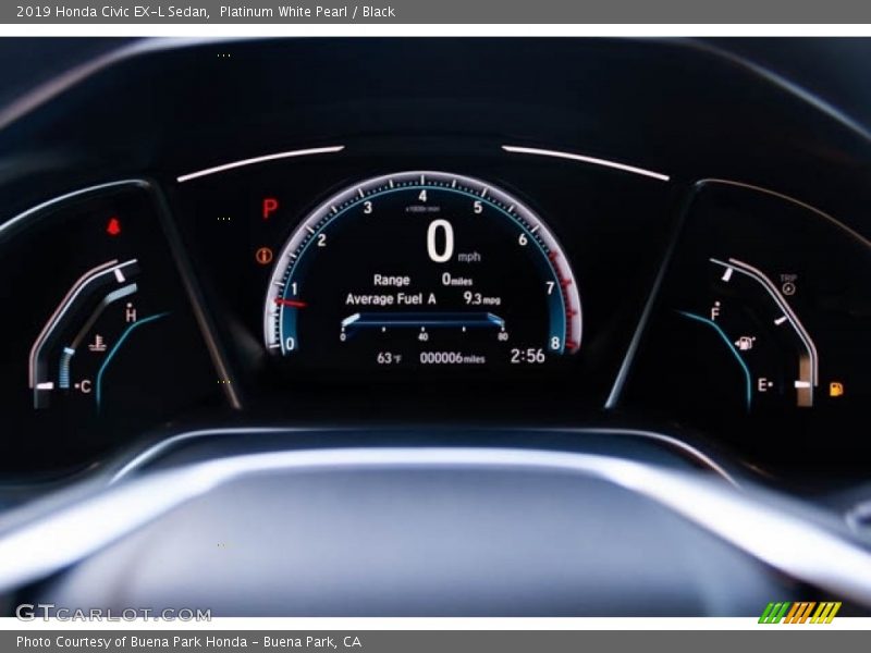 Platinum White Pearl / Black 2019 Honda Civic EX-L Sedan