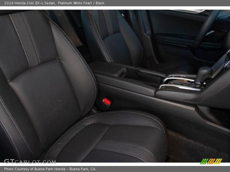 Platinum White Pearl / Black 2019 Honda Civic EX-L Sedan