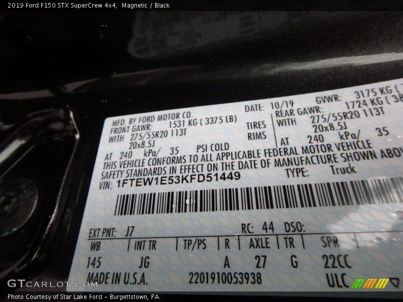 Magnetic / Black 2019 Ford F150 STX SuperCrew 4x4