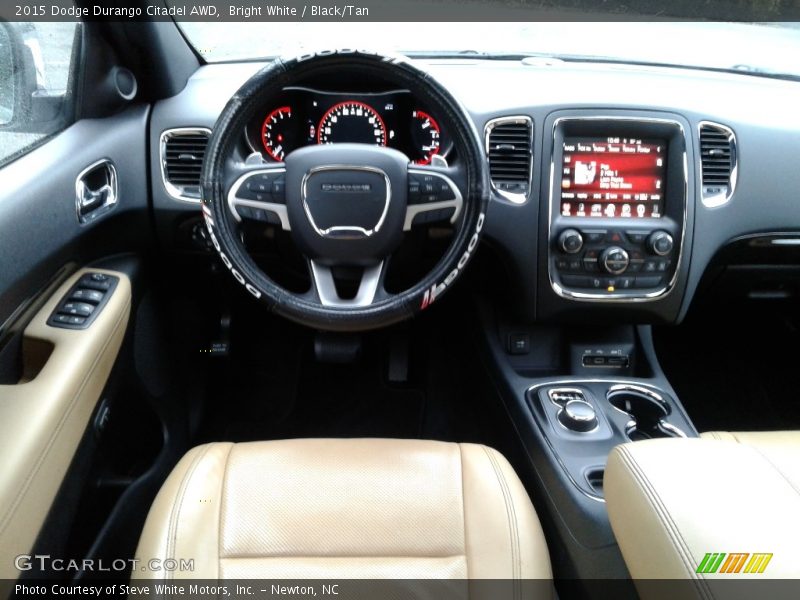 Bright White / Black/Tan 2015 Dodge Durango Citadel AWD