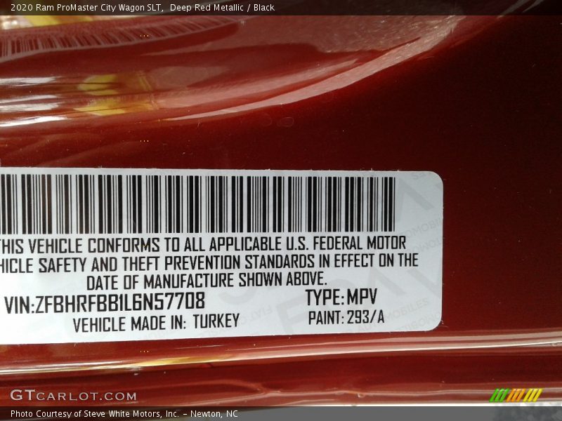 2020 ProMaster City Wagon SLT Deep Red Metallic Color Code 293