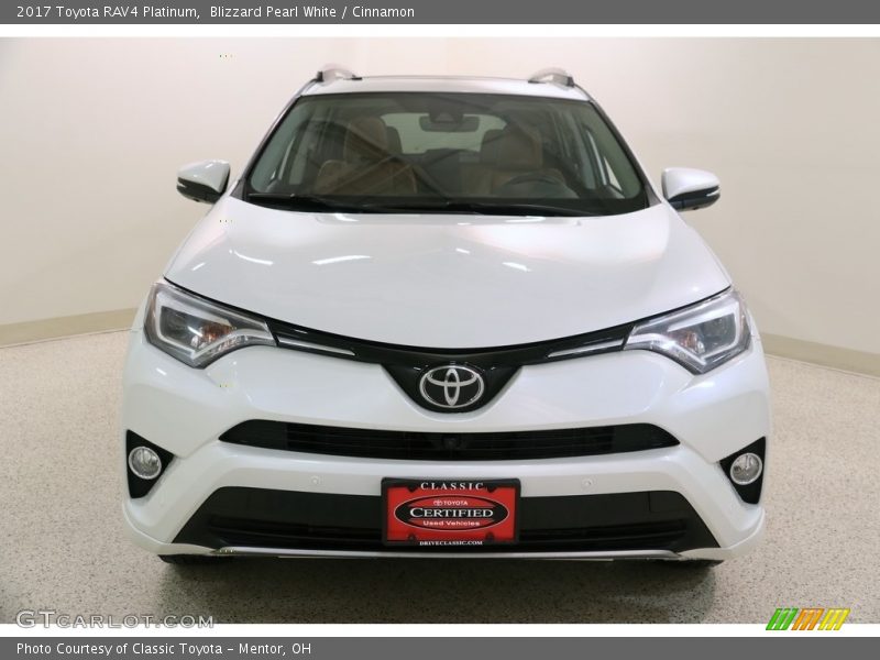 Blizzard Pearl White / Cinnamon 2017 Toyota RAV4 Platinum