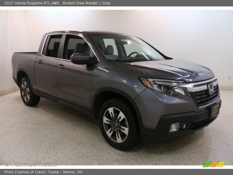 Modern Steel Metallic / Gray 2017 Honda Ridgeline RTL AWD