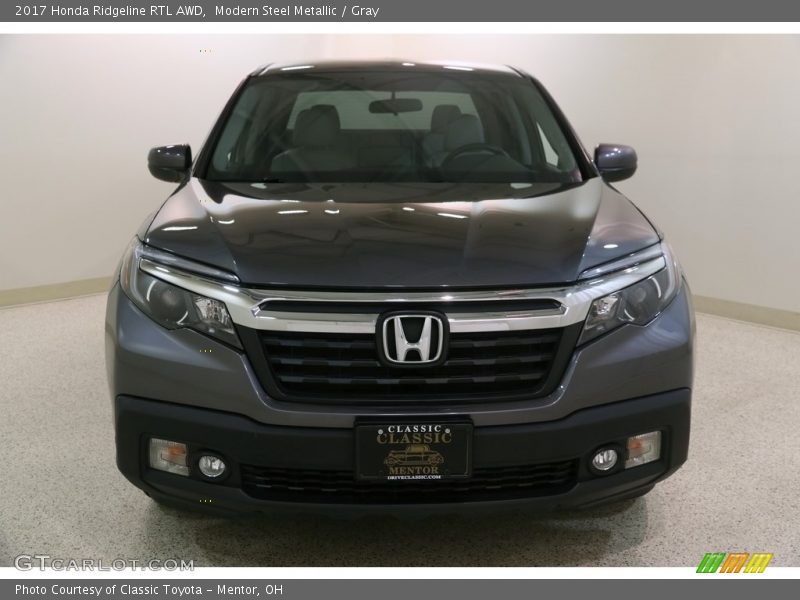 Modern Steel Metallic / Gray 2017 Honda Ridgeline RTL AWD