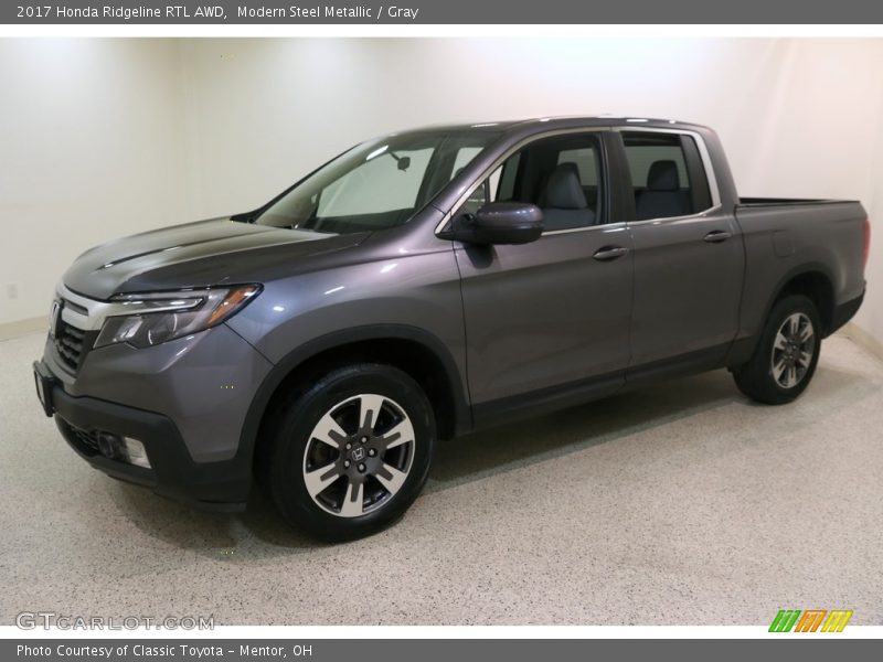 Modern Steel Metallic / Gray 2017 Honda Ridgeline RTL AWD