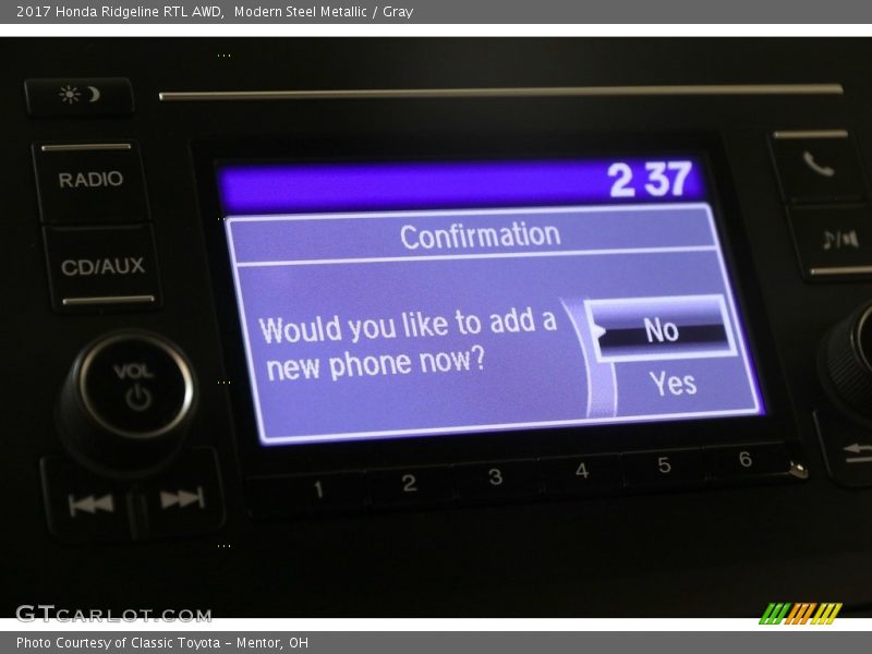 Modern Steel Metallic / Gray 2017 Honda Ridgeline RTL AWD
