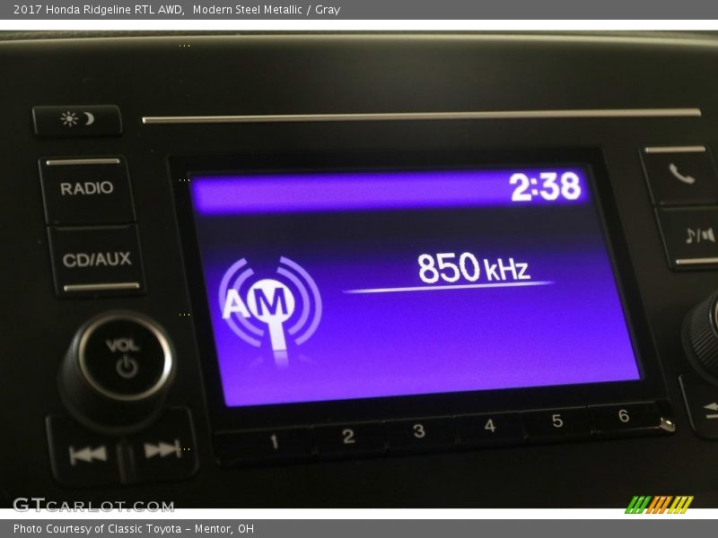Modern Steel Metallic / Gray 2017 Honda Ridgeline RTL AWD