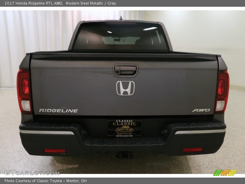 Modern Steel Metallic / Gray 2017 Honda Ridgeline RTL AWD