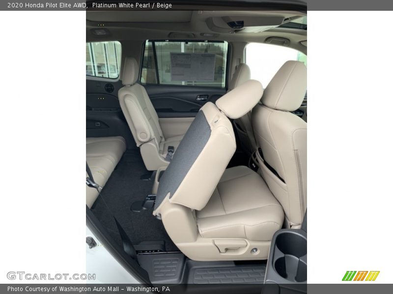 Platinum White Pearl / Beige 2020 Honda Pilot Elite AWD