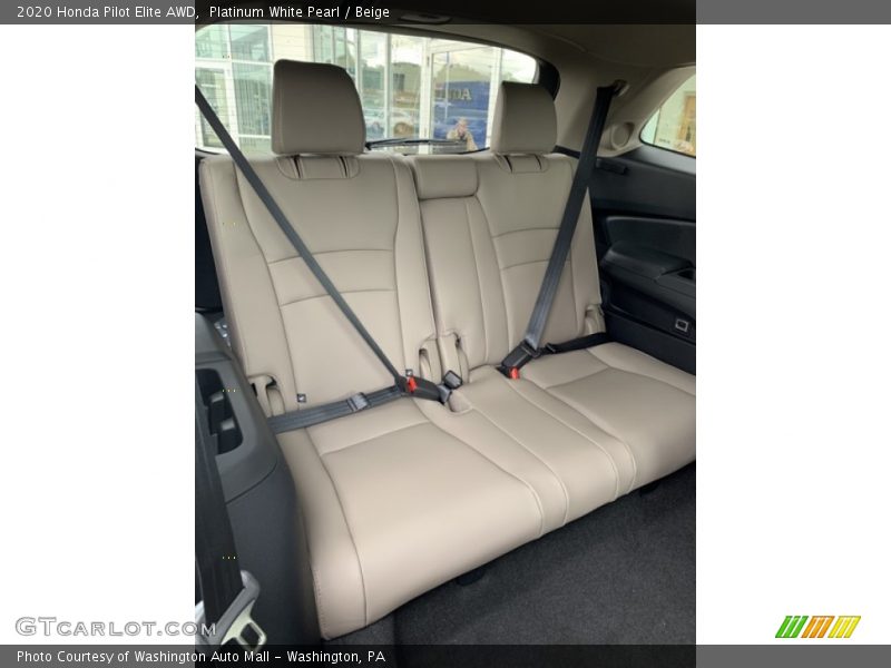 Platinum White Pearl / Beige 2020 Honda Pilot Elite AWD