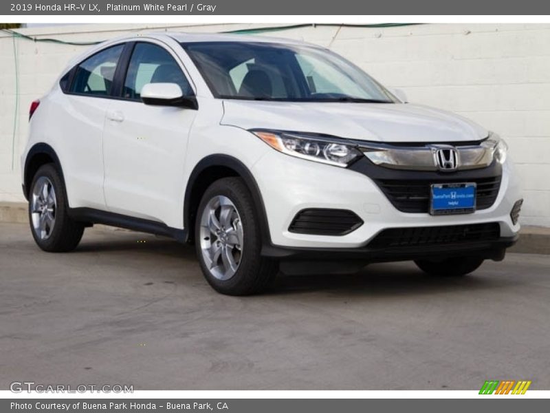 Platinum White Pearl / Gray 2019 Honda HR-V LX