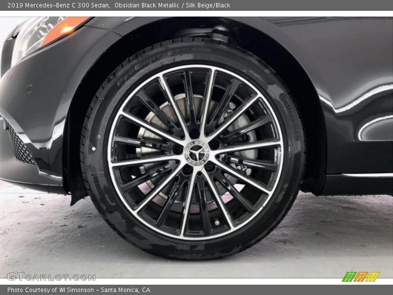 Obsidian Black Metallic / Silk Beige/Black 2019 Mercedes-Benz C 300 Sedan