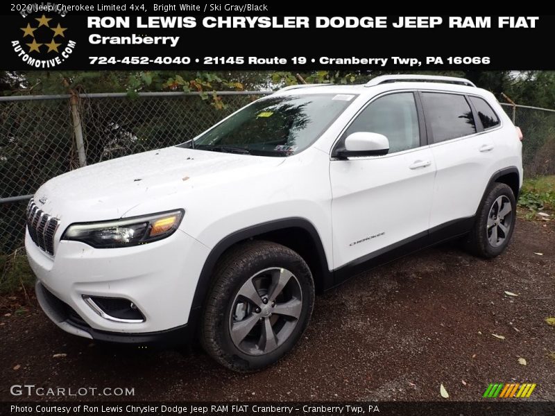 Bright White / Ski Gray/Black 2020 Jeep Cherokee Limited 4x4