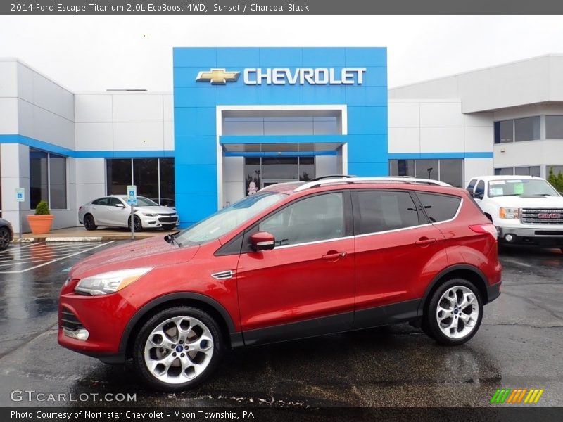 Sunset / Charcoal Black 2014 Ford Escape Titanium 2.0L EcoBoost 4WD