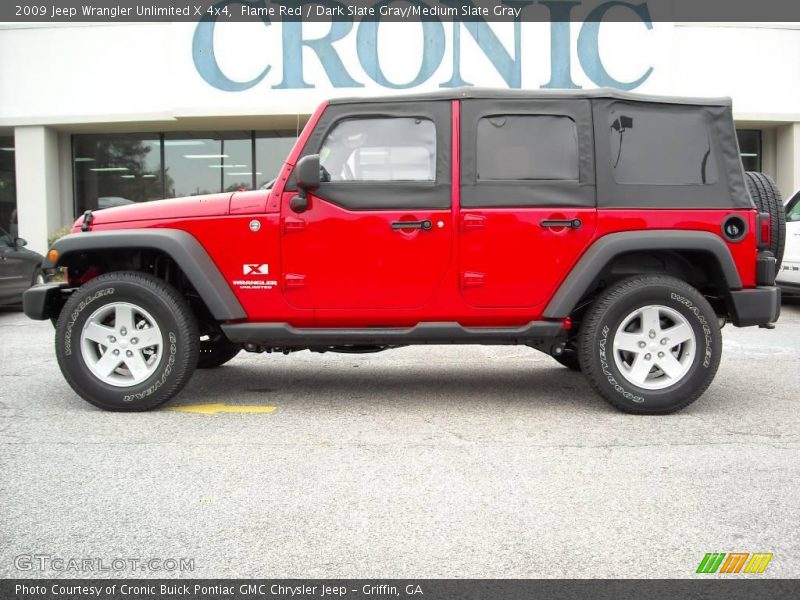 Flame Red / Dark Slate Gray/Medium Slate Gray 2009 Jeep Wrangler Unlimited X 4x4