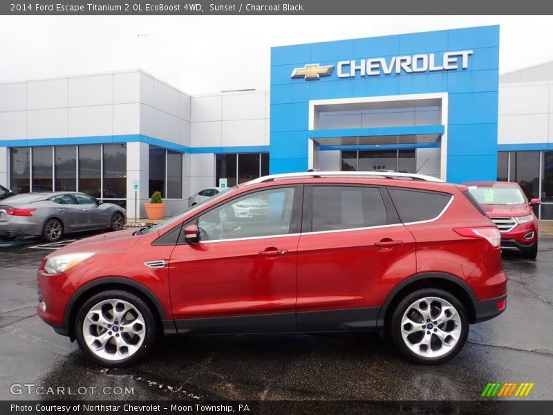 Sunset / Charcoal Black 2014 Ford Escape Titanium 2.0L EcoBoost 4WD