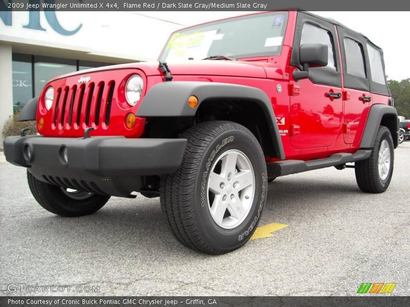 Flame Red / Dark Slate Gray/Medium Slate Gray 2009 Jeep Wrangler Unlimited X 4x4