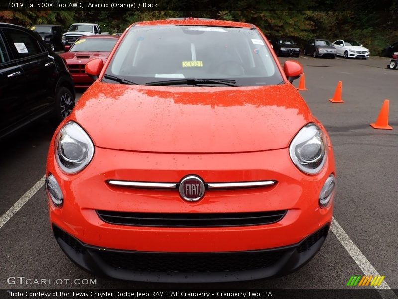 Arancio (Orange) / Black 2019 Fiat 500X Pop AWD