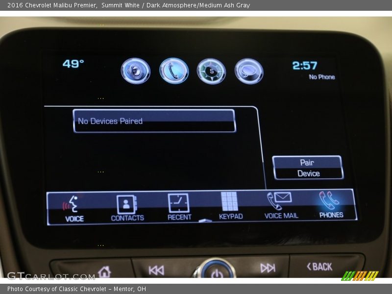 Summit White / Dark Atmosphere/Medium Ash Gray 2016 Chevrolet Malibu Premier