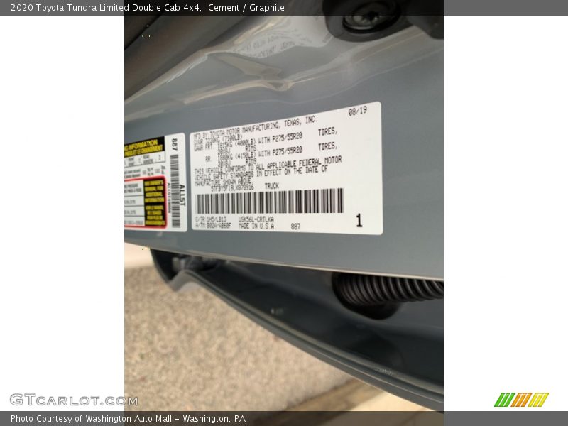 2020 Tundra Limited Double Cab 4x4 Cement Color Code 1H5