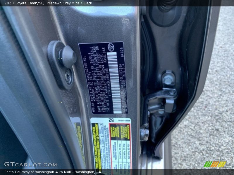 Predawn Gray Mica / Black 2020 Toyota Camry SE